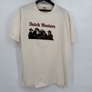 Dutch Masters Mens XL Sand T Shirt Heavy Cotton By Fruit Of The Loom Retro Blunt